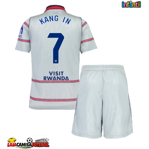Camisa de Futebol Atletico Madrid Lee Kang-in #7 Equipamento Alternativo Infantil 2026-27 Manga Curta (+ Calças curtas)